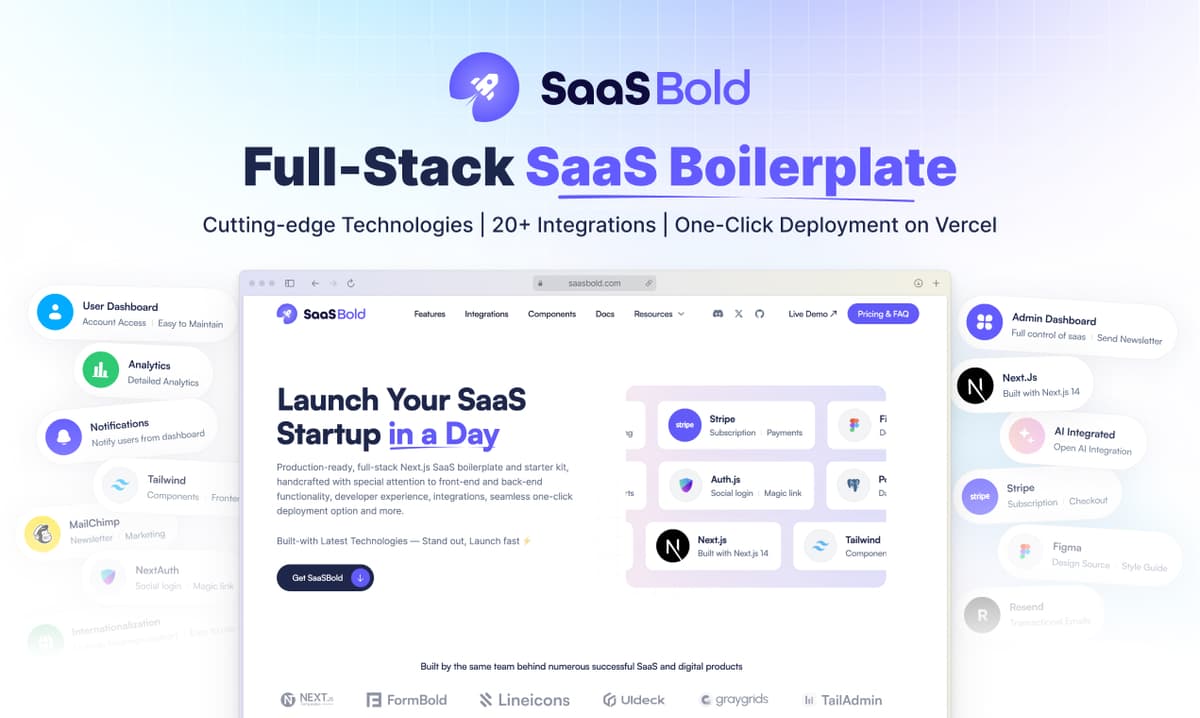 SaaSBold - Next.js SaaS Boilerplate preview